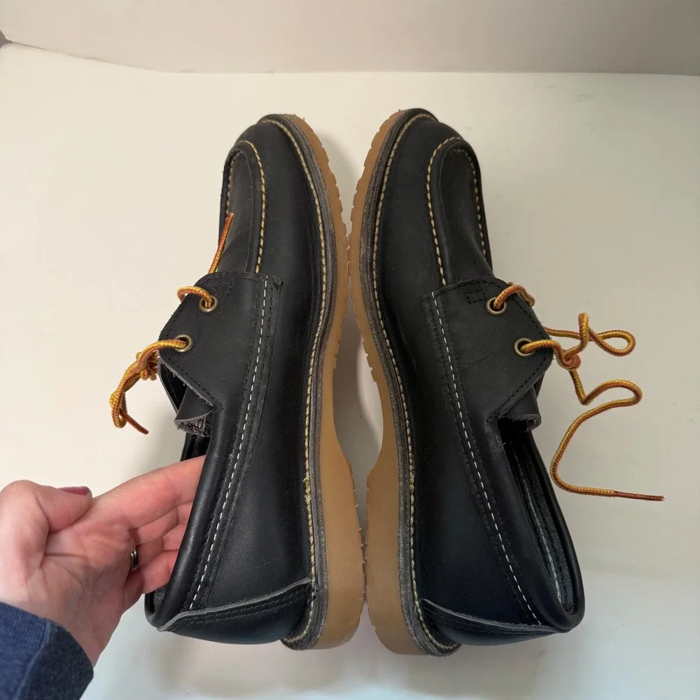 Red Wing Mens Weekender Camp Moc 7 Black Excellent Leather Vibram Sole 3332 USA